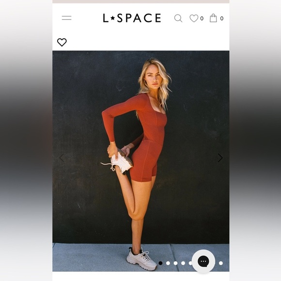 New L Space Alister Romper Umber Long Sleeve Athletic Yoga Gym Active Medium - Picture 2 of 16